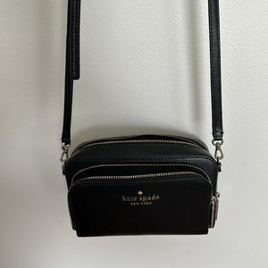 Kate Spade Staci Dual Zip Around Crossbody Bag in Black